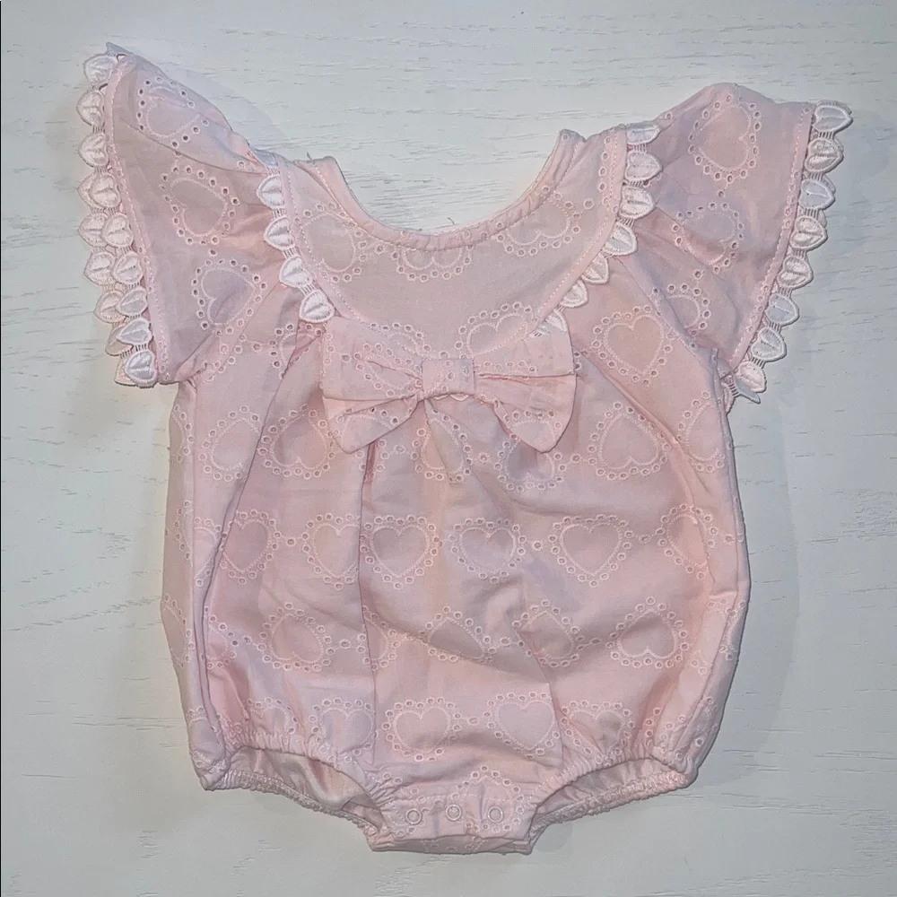 Rachel Zoe Pink Heart Bubble Romper Headband Sunglasses 3-6 6-9 months
